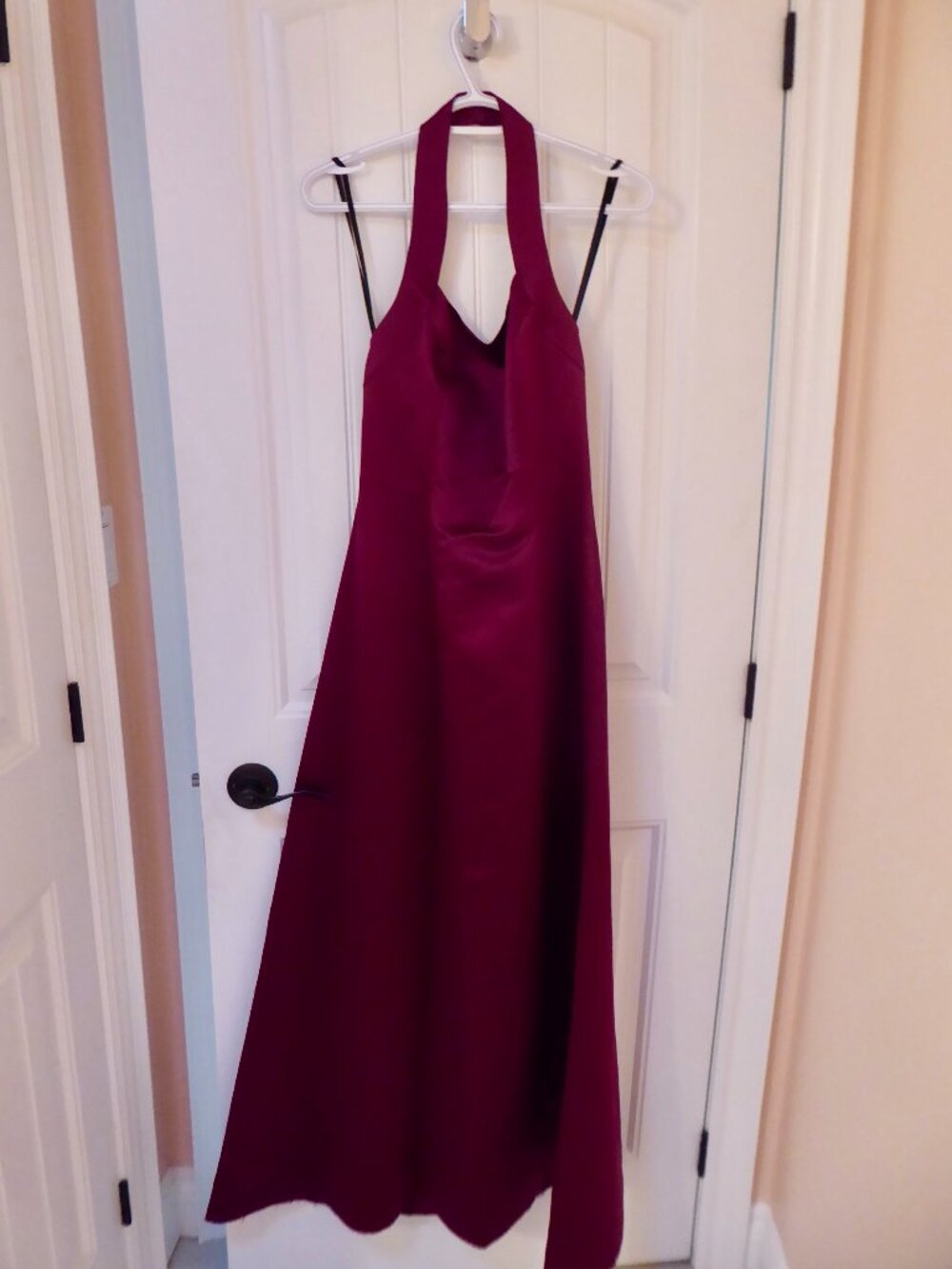 Magenta Halter Neck Formal Dress
